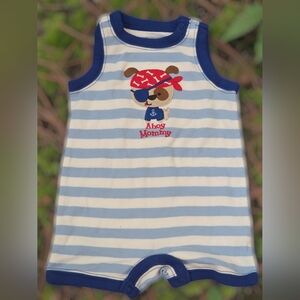 *1025 first moments ahoy mommy Pirate romper Boys 6 months